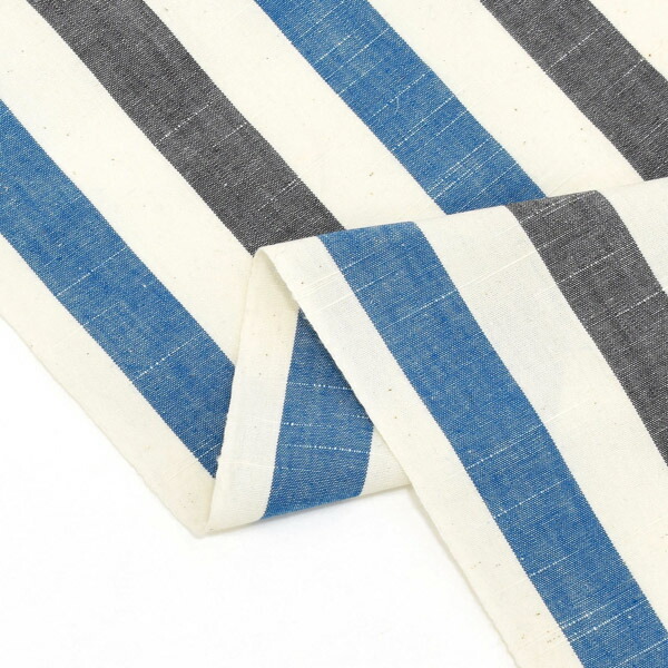 伊勢木綿 洗える着物 単品 「縦縞 白地、青×灰色（漣）」 お仕立て