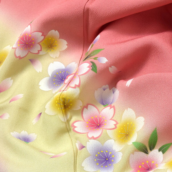 中古美品★振袖★仕立て上がり★B02 中古品)仕立て上がり 振袖「桃色 水際の桜」貸衣装処分 レンタル