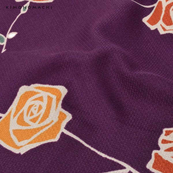 KIMONOMACHI 二尺袖着物 単品「ばら紫色」KIMONOMACHIオリジナル お