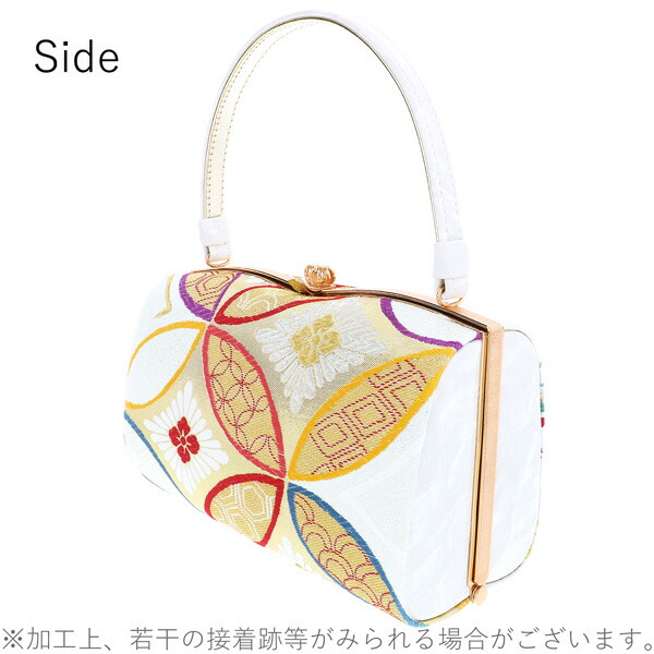 振袖草履バッグセット 「シルバー×ゴールド 七宝に花菱」 F