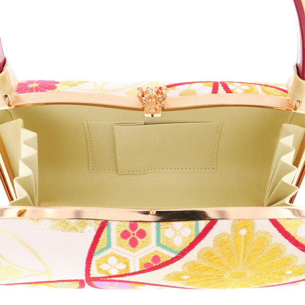 振袖草履バッグセット 「ゴールド 花七宝」 Fサイズ(M〜Lサイズ