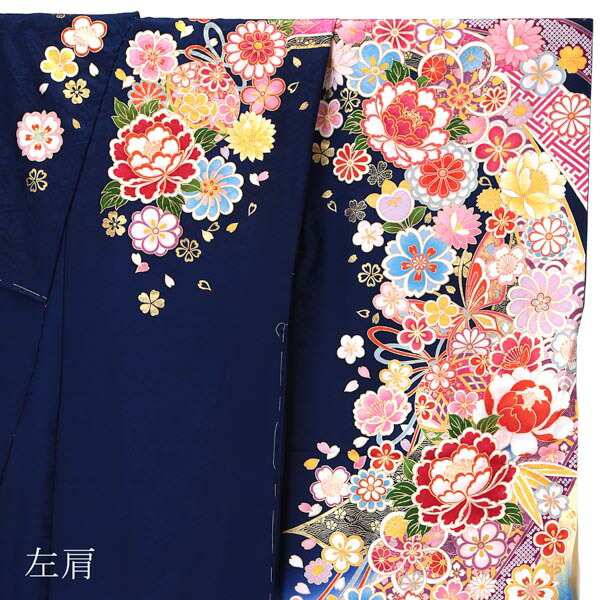 振袖単品　未仕立て品　正絹 未仕立て 振袖 単品「水色 八重梅」日本製 仮絵羽 振り袖 正絹