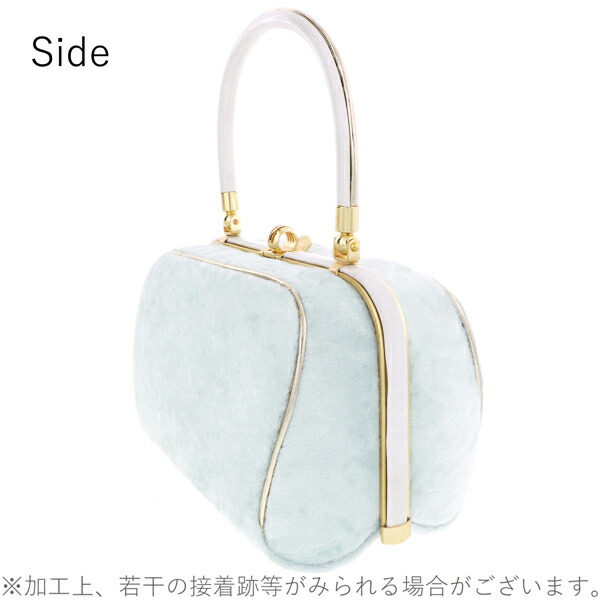 振袖草履バッグセット ベルベット 「アイスブルー」 Fサイズ(M〜L 