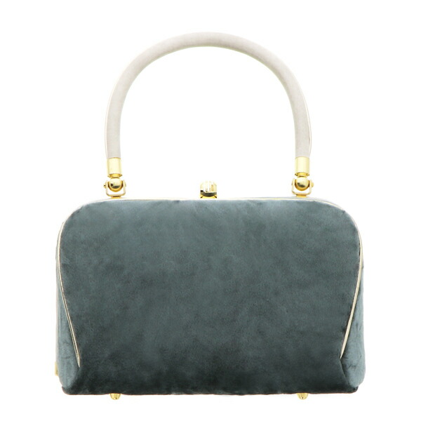 振袖草履バッグセット ベルベット 「スモークグリーン」 Fサイズ(M〜L