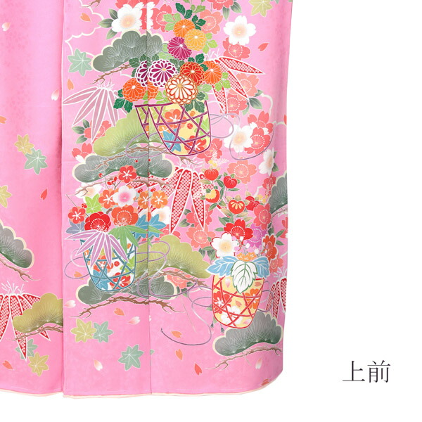 未仕立て 振袖 単品 「ピンク 松に桜、花籠」 仮絵羽 振り袖 正絹 着物 レディース 成人式 結婚式 結納 パーティー 晴れ着 (メール便不可) :  054098 : 京都きもの町 - 通販 - Yahoo!ショッピング