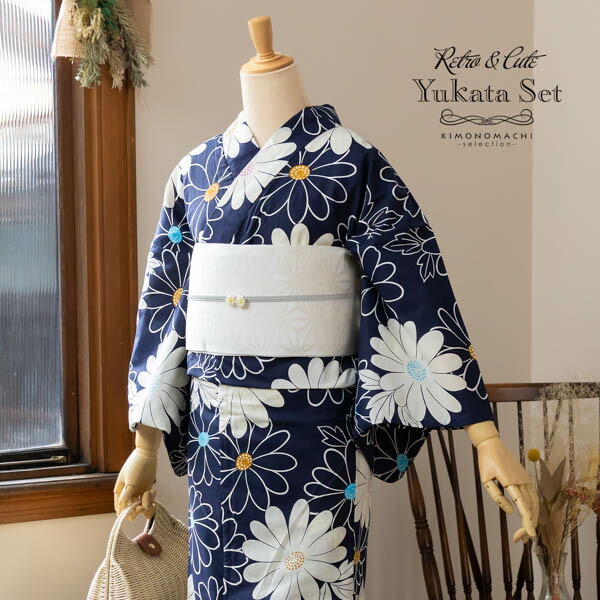 さらに値下げしました　新品　浴衣帯下駄　写真の3点セット　紺系　ママさんにも さらに値下げしました 新品 浴衣帯下駄 写真の3点セット 紺系