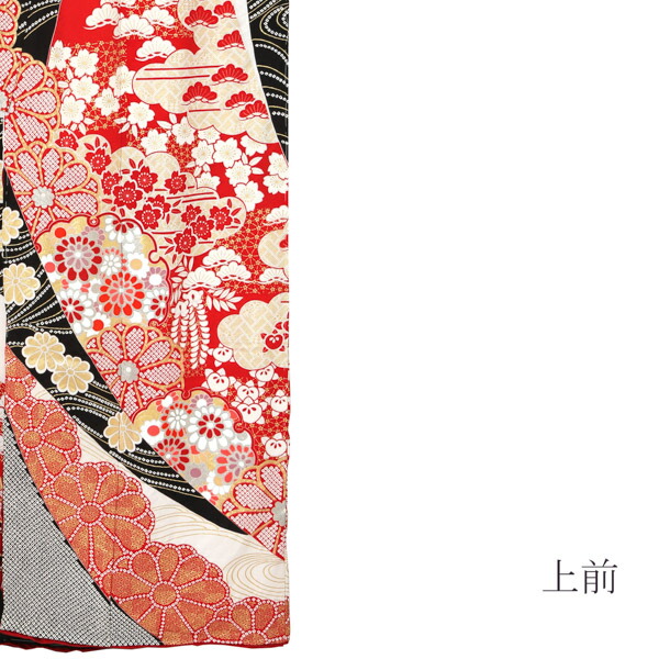 未仕立て 振袖 単品「象牙色地　熨斗取りに菊」日本製 仮絵羽 振り袖 正絹 着物 レディース 成人式 結婚式 結納 パーティー 晴れ着(メール便不可)_4