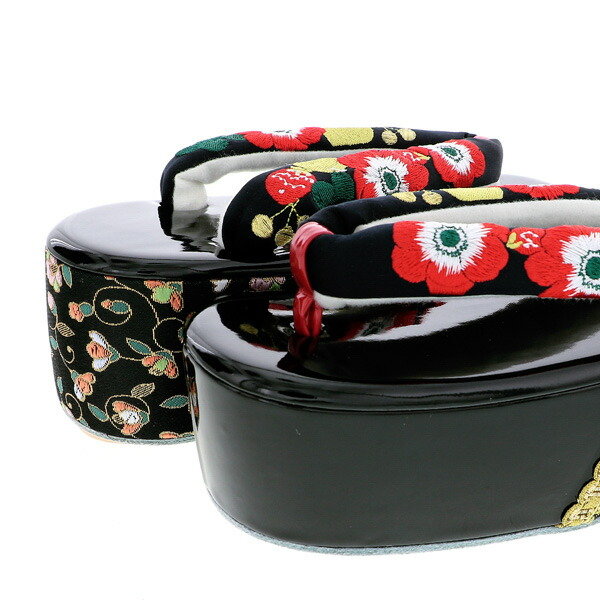 振袖 草履バッグセット「アネモネ、フルーツ ブラックネイビー」Fサイズ 振袖草履バッグ 振袖バッグ 振袖草履 成人式【メール便不可】 振袖 草履バッグセット「アネモネ、フルーツ ブラックネイビー」F