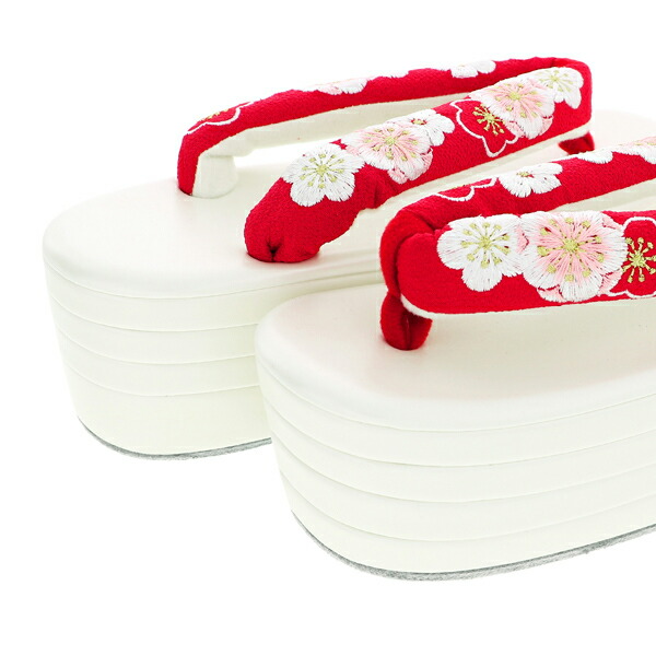 振袖 草履バッグセット「八重梅 赤×ピンク」Fサイズ 振袖草履バッグ