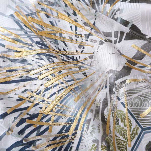 未仕立て 振袖 22点セット「Vサンク シルバーグレー 松葉」仮絵羽 振り袖 正絹 着物 ブランド振袖 成人式 結婚式 結納 パーティー 晴れ着 【メール便不可】