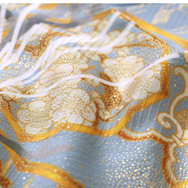 未仕立て 振袖 22点セット「Vサンク シルバーグレー 松葉」仮絵羽 振り袖 正絹 着物 ブランド振袖 成人式 結婚式 結納 パーティー 晴れ着 【メール便不可】