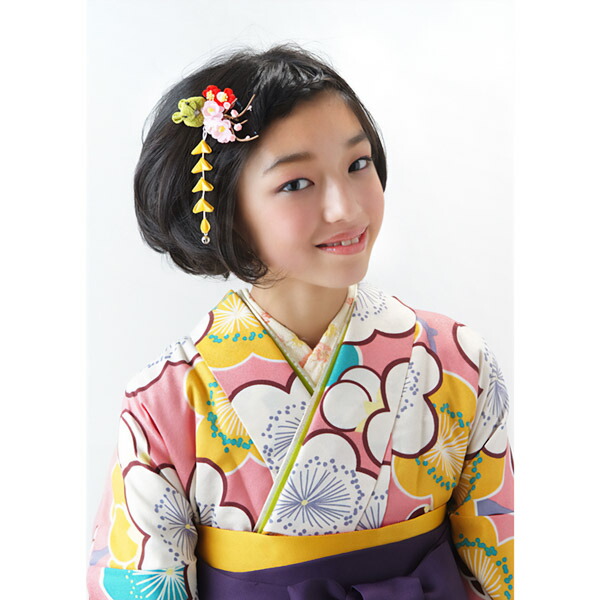 【中古品】二尺袖 単品「ピンク 梅の花」貸衣装処分 レンタル処分品 卒業式 【メール便不可】