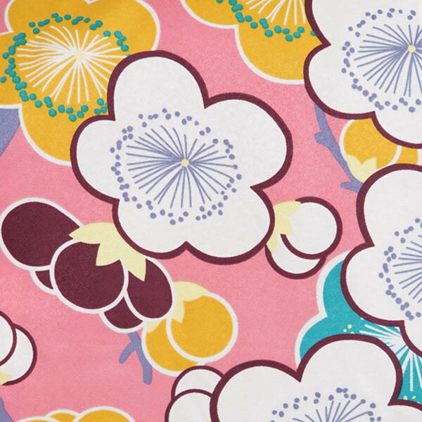 【中古品】二尺袖 単品「ピンク 梅の花」貸衣装処分 レンタル処分品 卒業式 【メール便不可】