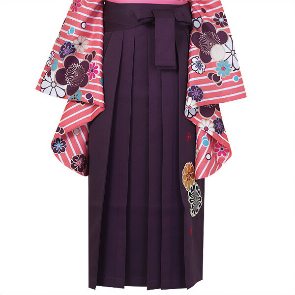 【中古品】袴 単品「紫×菊 刺繍 3S/SS」卒業式 袴 レディース 行燈袴 女性用袴単品 貸衣装処分 レンタル処分品【メール便不可】