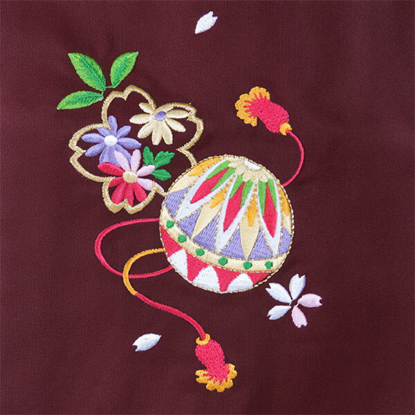 【中古品】袴 単品「エンジ×刺繍 3S/SS」卒業式 袴 レディース 行燈袴 女性用袴単品 貸衣装処分 レンタル処分品【メール便不可】