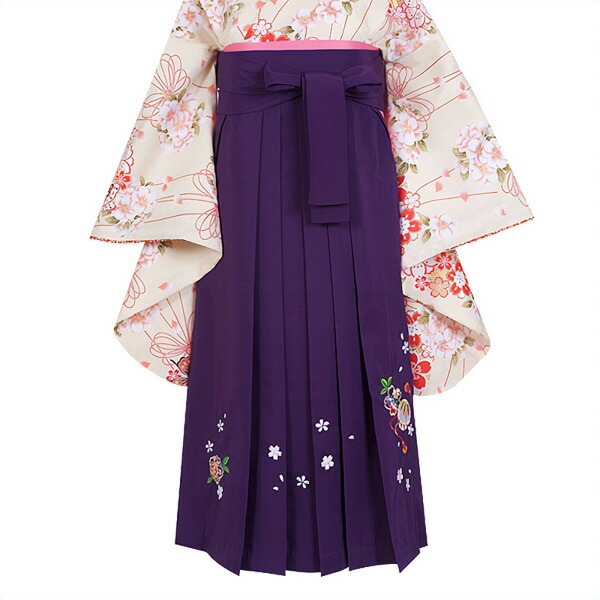 【中古品】袴 単品「紫×刺繍 3S」卒業式 袴 レディース 行燈袴 女性用袴単品 貸衣装処分 レンタル処分品【メール便不可】