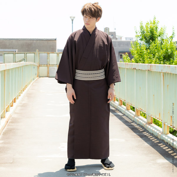 着物 男性 洗える着物 メンズ着物 単衣 フルセット 「単衣着物 シラチャ・ダークブラウン・コイネズ・ブルーグレー・ネイビー 全5色」