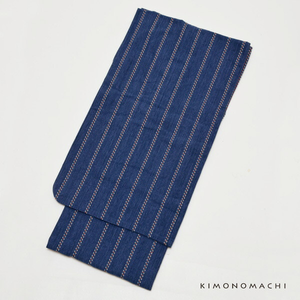 こども 木綿着物とポリエステル単帯の子ども用着物セット「紺色チロリアン+パープル縞」120cm/130cm/140cm 女の子着物 ジュニア着物 キッズ着物 普段着物 子供 女児【メール便不可】