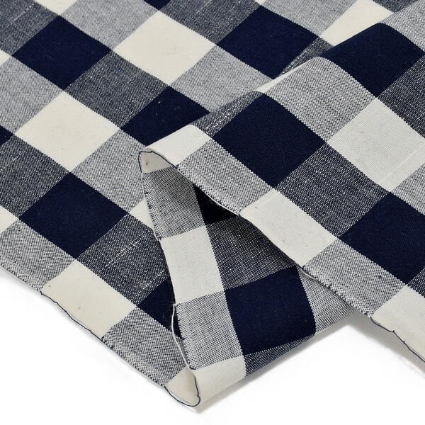 伊勢木綿 洗える着物 単品「重ね弁慶格子 白×紺」お仕立て上がり 木綿