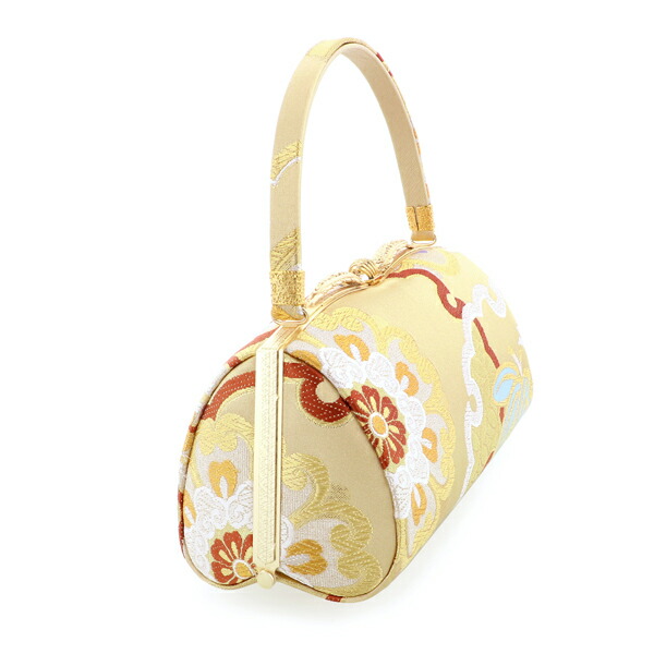 ✨極美品❤️✨振袖用バッグ/世美庵 /成人式/振袖 /金/ゴールド/花柄/がま口 振袖 草履バッグセット ブランド 世美庵「ゴールド 雪輪取りに唐