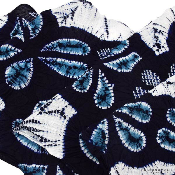伝統工芸品 有松絞り 絞り浴衣反物「かたばみ 紺×藍色」有松・鳴海絞 