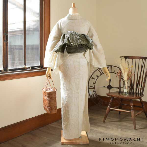お仕立て上がり絞り浴衣単品「万華鏡 ベージュ茶」有松絞り 女性浴衣