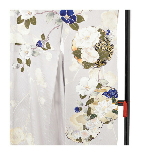 未仕立て 振袖 22点セット「MaMinette Reve 薄グレー 花の雪輪に梅」仮絵羽 振り袖 正絹 着物 ブランド振袖 成人式 結婚式 結納 パーティー 晴れ着 【メール便不可】