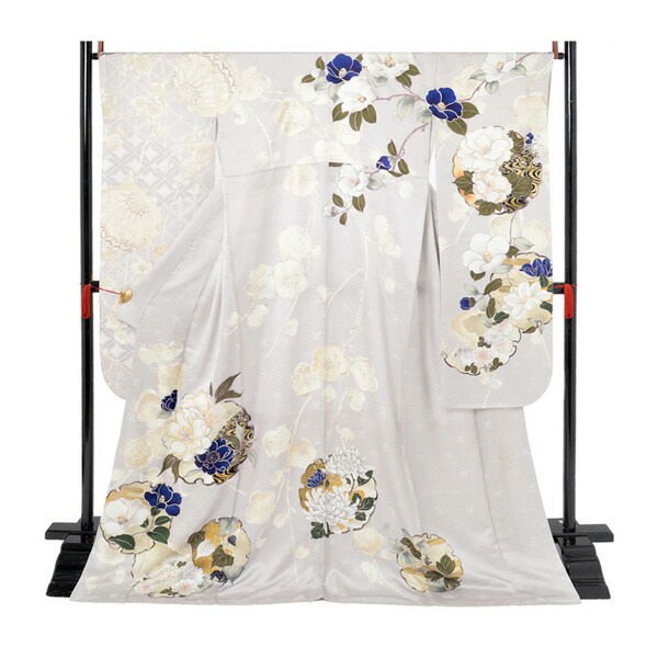 未仕立て 振袖 22点セット「MaMinette Reve 薄グレー 花の雪輪に梅」仮絵羽 振り袖 正絹 着物 ブランド振袖 成人式 結婚式 結納 パーティー 晴れ着 【メール便不可】