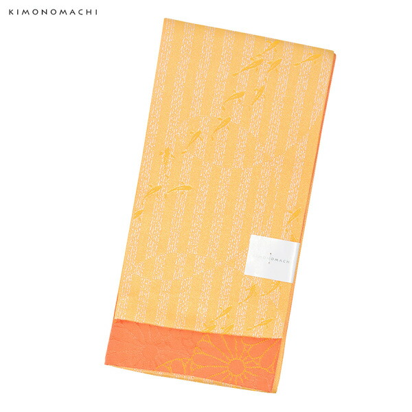 浴衣セット 浴衣と半幅帯の2点セット 「浴衣 紺地 黄の花＋半幅帯 水面