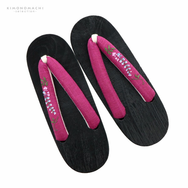 女性下駄単品「赤紫色 藤」フリーサイズ(Lサイ...の詳細画像3