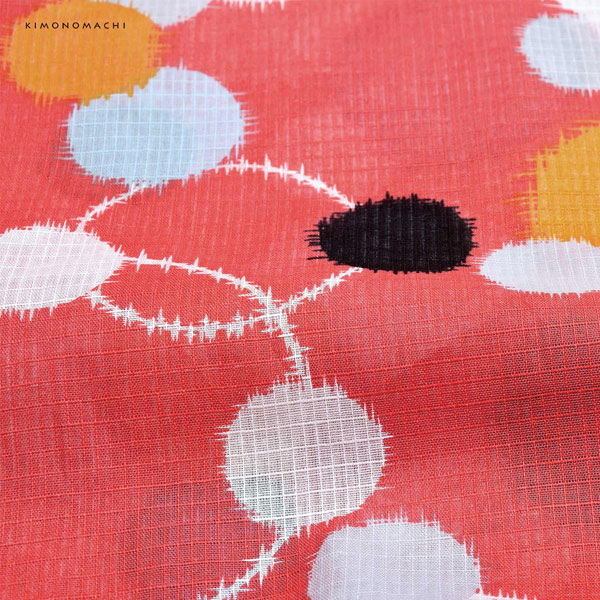 KIMONOMACHI 浴衣 レディース 浴衣と帯の2点セット 「浴衣 ピンク 水玉