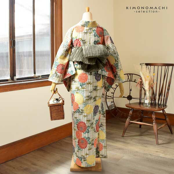 最終お値下　極美品プレタ浴衣 老舗三勝　新品タグ付綿100% Lサイズ　美柄合せ 最終お値下 極美品プレタ浴衣 老舗三勝 新品タグ付綿100% L