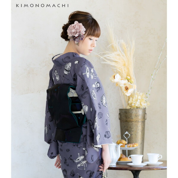 KIMONOMACHI 洗える着物 セット「袷着物：アフタヌーンティー