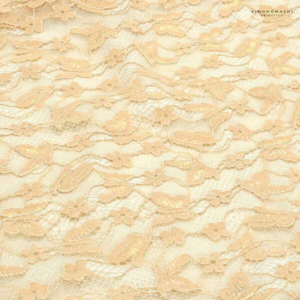 レース着物 袷着物 単品「ベージュ×ラメ 蝶」お仕立て上がり