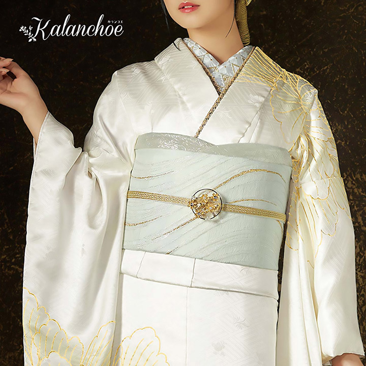 未仕立て 振袖 22点セット「カランコエ 白 大輪牡丹」仮絵羽 振り袖