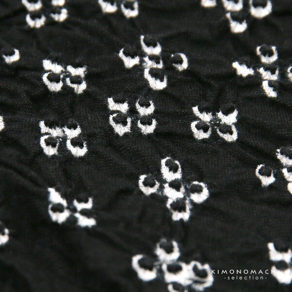 絞り浴衣反物「喝采　黒」女性浴衣 レディース浴衣 絞り浴衣 綿浴衣 未仕立て【メール便不可】