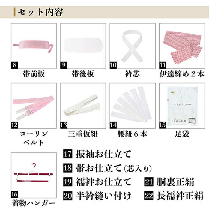 未仕立て 振袖 22点セット「赤 牡丹梅」仮絵...の詳細画像2