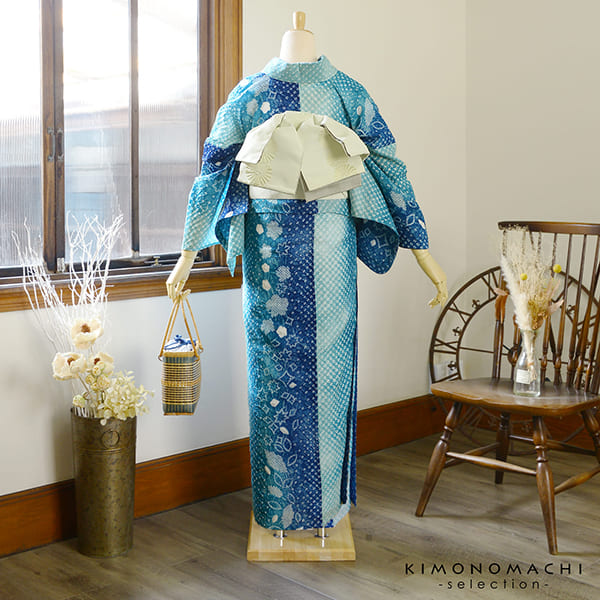 高級！新品！総絞り浴衣 京都呉服屋仕立て(手縫い)しつけ糸付き 京都きもの町 - 絞り浴衣｜Yahoo!ショッピング