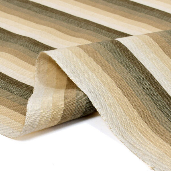 伊勢木綿 ココアブラウン 反物 伊勢木綿 洗える着物 反物 レディース「重ね格子 媚茶×白×黄緑」未