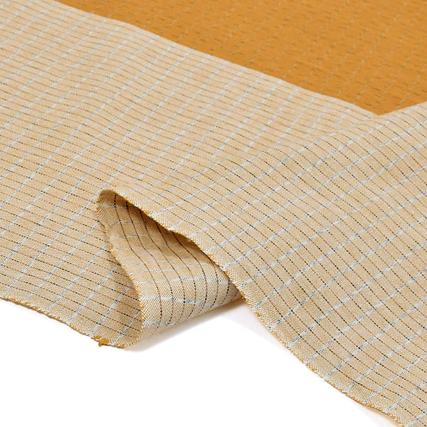 伊勢木綿 洗える着物 単品「縦縞 山吹茶×薄白」お仕立て上がり 木綿