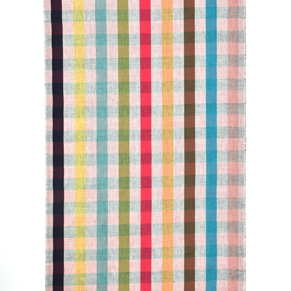 伊勢木綿 洗える着物 反物 レディース「重ね格子 杢×カラフルチェック