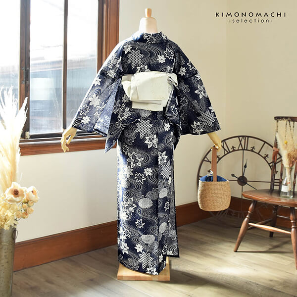 ❤️もこ❤️新品■高級金彩入り妖艶花模様，綿絽浴衣，着物にも■単品 ❤️もこ様専用❤️新品□高級金彩入り妖艶花模様，綿絽浴衣