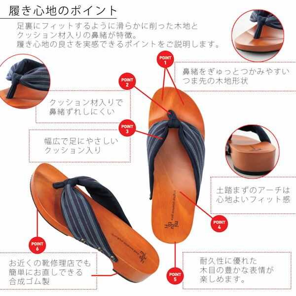 mizutori 下駄 レディース「hitete ビッグフラワー・朱/黒・紺 KCL-19」みずとり 水鳥 女性下駄単品 日本製 足が痛くなりにくい 履き心地の良い下駄 女下駄 女性 浴衣・夏着物に 浴衣下駄【メール便不可】