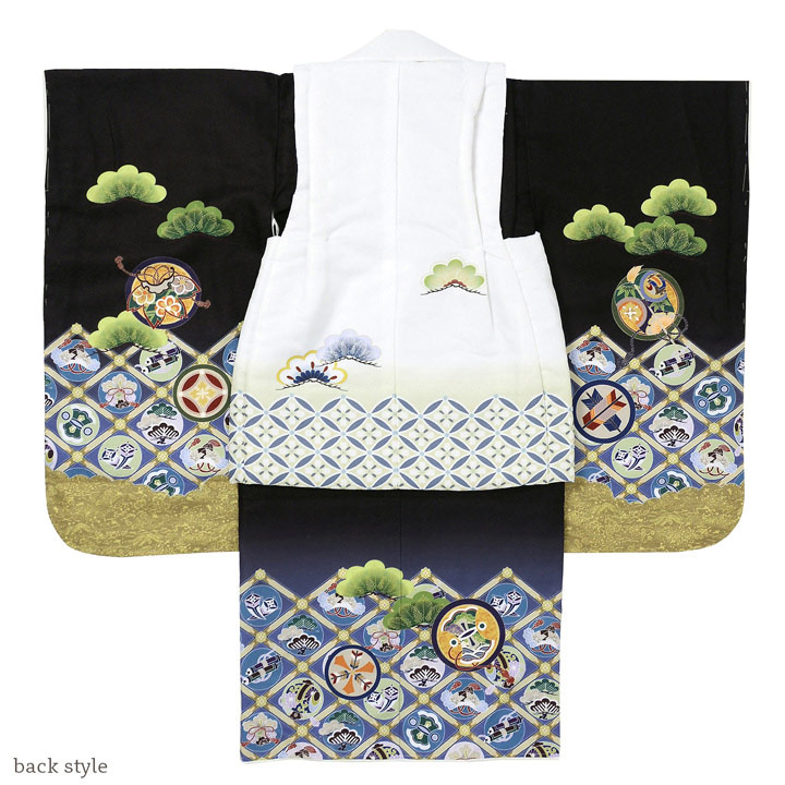 七五三 着物 3歳 男の子 被布セット「白 黒...の詳細画像5