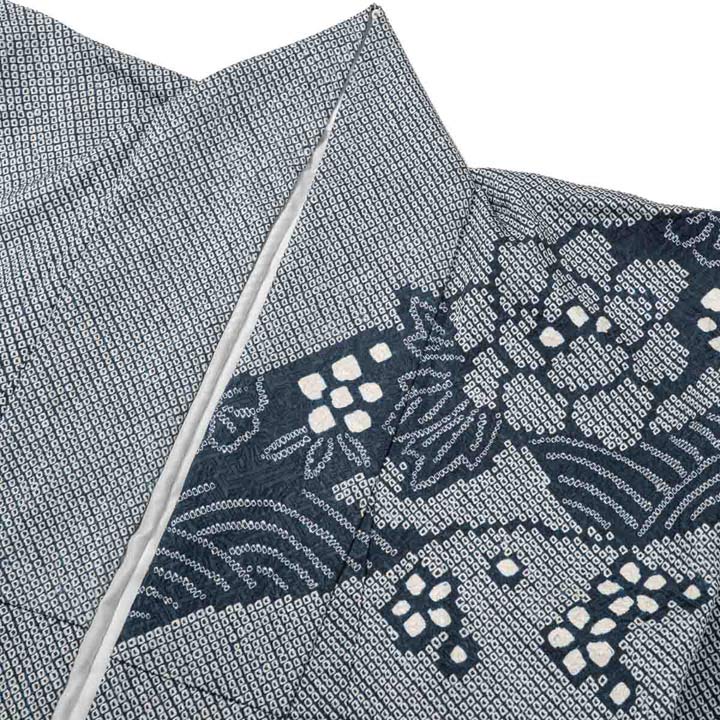 未仕立て 振袖 22点セット「総絞り 紺ねず 牡丹に枝垂れ桜」仮絵羽 振り袖 正絹 着物 ブランド振袖 成人式 結婚式 結納 パーティー 晴れ着 【メール便不可】