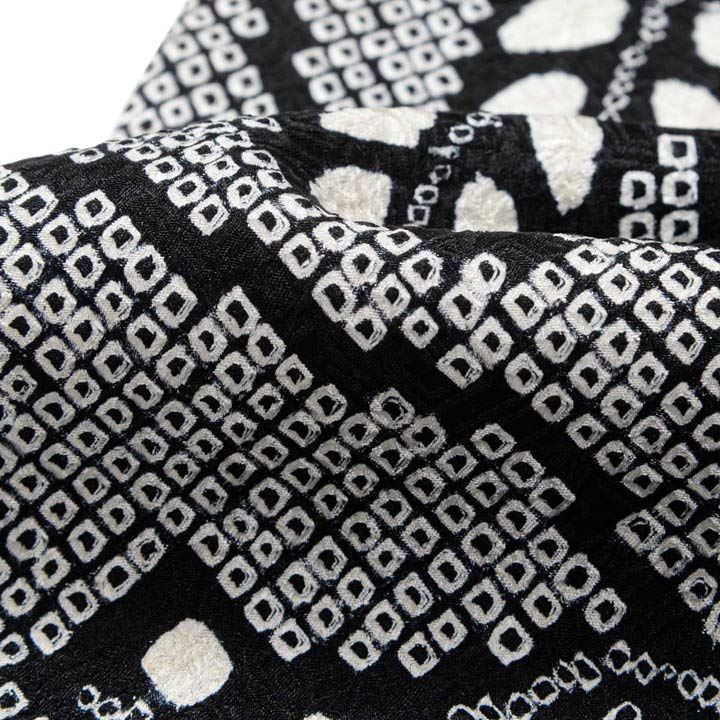 未仕立て 振袖 22点セット「総絞り 黒 牡丹に藤」仮絵羽 振り袖 正絹 着物 ブランド振袖 成人式 結婚式 結納 パーティー 晴れ着 【メール便不可】