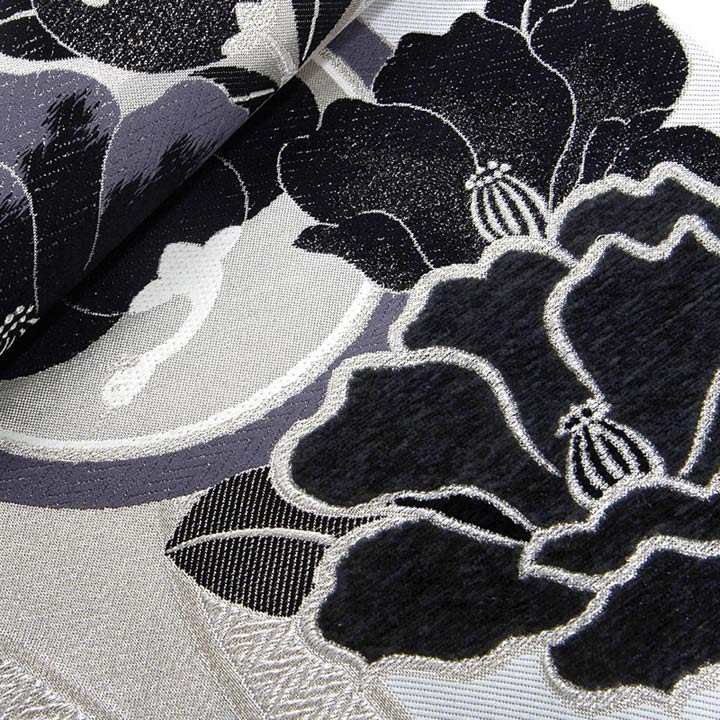 未仕立て 振袖 22点セット「総絞り 黒 牡丹に藤」仮絵羽 振り袖 正絹 着物 ブランド振袖 成人式 結婚式 結納 パーティー 晴れ着 【メール便不可】