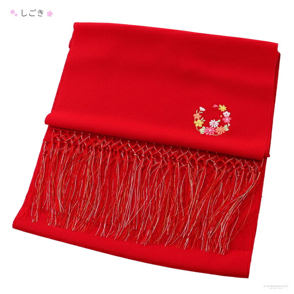 薄紫 金駒刺繍 四季の草花 七五三 7歳 13点フルセット （七五三