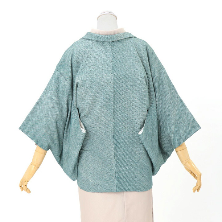 【中古品】羽織「水浅葱色 鹿の子絞り」正絹 絞り 羽織り【メール便不可】