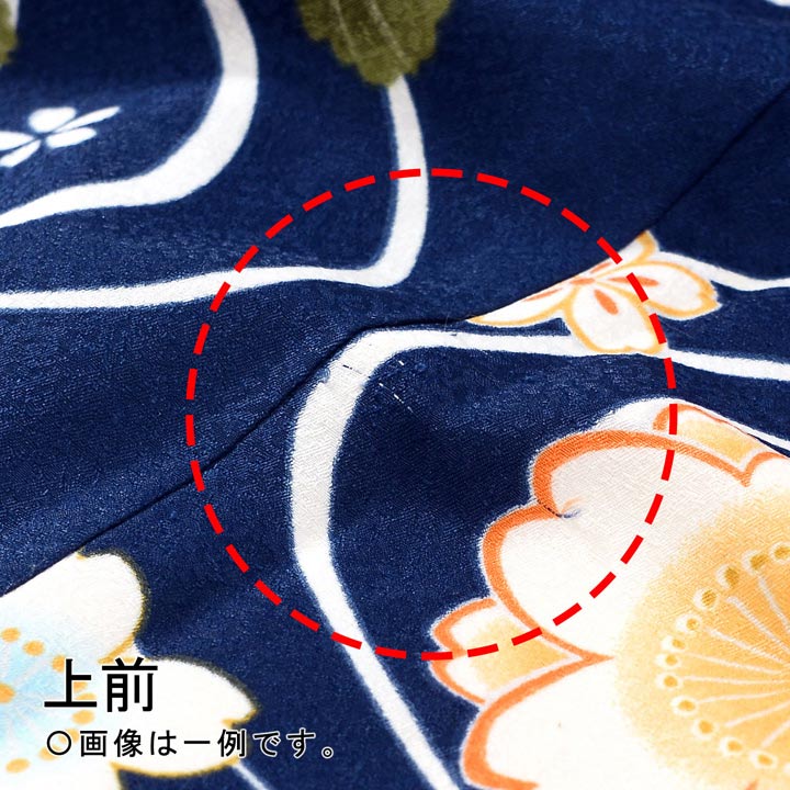(中古品)仕立て上がり 振袖「流水に桜と菊 濃青色」貸衣装処分 レンタル処分品 成人式(メール便不可)_5